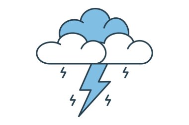 Thunderstorm icon. icon related to weather. suitable for web site, app, user interfaces, printable etc. flat line icon style. simple vector design editable clipart