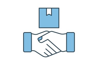 Tokalaşma ikonu. Tedarik zinciri ile ilgili simge. Web sitesi, uygulama, kullanıcı arayüzleri, basılabilir düz çizgi simgesi biçimi için uygun. Basit vektör tasarımı düzenlenebilir