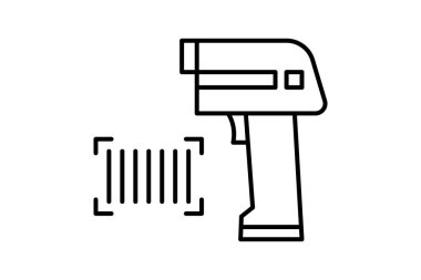 Barkod simgesi. Tedarik zinciri ile ilgili simge. Web sitesi, uygulama, kullanıcı arayüzleri, yazdırılabilir vb için uygun. çizgi simgesi tarzı. Basit vektör tasarımı düzenlenebilir