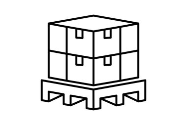 Palet simgesi. Tedarik zinciri ile ilgili simge. Web sitesi, uygulama, kullanıcı arayüzleri, yazdırılabilir vb için uygun. çizgi simgesi tarzı. Basit vektör tasarımı düzenlenebilir