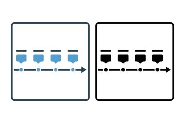 Zaman çizelgesi simgesi. Eylem planıyla ilgili simge. Web sitesi, uygulama, kullanıcı arayüzleri, yazdırılabilir vb için uygun. Katı ikon tarzı. Basit vektör tasarımı düzenlenebilir