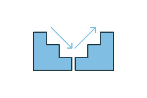 Значок ступени. значок, относящийся к плану действий. подходит для веб-сайта, приложения, пользовательских интерфейсов, печати и т.д. Стиль значка плоской линии. простой векторный дизайн редактируемый