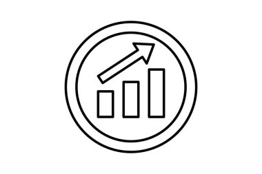 grafik ilerleme simgesi. Eylem planıyla ilgili simge. Web sitesi, uygulama, kullanıcı arayüzleri, yazdırılabilir vb için uygun. çizgi simgesi tarzı. Basit vektör tasarımı düzenlenebilir