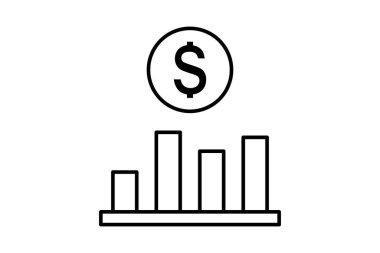 Bar çizelgesi simgesi. Muhasebe ile ilgili bir simge. Web sitesi, uygulama, kullanıcı arayüzleri, yazdırılabilir vb için uygun. çizgi simgesi tarzı. Basit vektör tasarımı düzenlenebilir