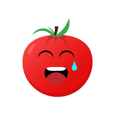 Domates ikonu emoji vektör çizimi. Beyaz arka planda izole edilmiş çizim domatesi