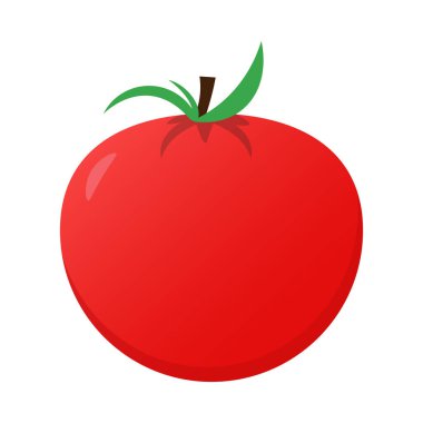 Domates meyve ikonu vektör illüstrasyonu. Beyaz arka planda izole edilmiş çizim domatesi