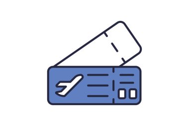 Biniş kartı simgesi. Eylem planıyla ilgili simge. Web sitesi, uygulama, kullanıcı arayüzleri için uygun. düz çizgi simgesi biçimi