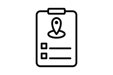 Seyahat programı simgesi. Eylem planıyla ilgili simge. Web sitesi, uygulama, kullanıcı arayüzleri için uygun. satır simgesi biçimi