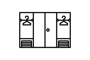 Kostüm ikonu. Modayla ilgili bir ikon. Web sitesi, uygulama, kullanıcı arayüzleri için uygun. satır simgesi biçimi