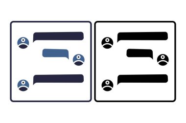 Sohbet balonu simgesi. Etkileşimle ilgili. Web sitesi, uygulama, kullanıcı arayüzleri için uygun. katı simge biçimi