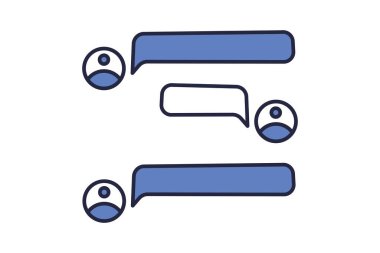 Sohbet balonu simgesi. Etkileşimle ilgili. Web sitesi, uygulama, kullanıcı arayüzleri için uygun. düz çizgi simgesi biçimi