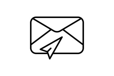 İleti gönderme simgesi. Etkileşimle ilgili. Web sitesi, uygulama, kullanıcı arayüzleri için uygun. Satır simgesi biçimi