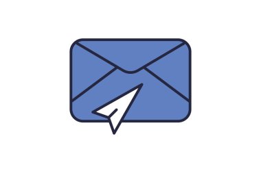 İleti gönderme simgesi. Etkileşimle ilgili. Web sitesi, uygulama, kullanıcı arayüzleri için uygun. düz çizgi simgesi biçimi