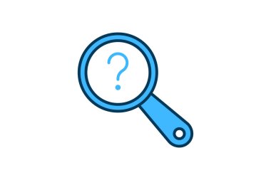 Soru İşareti simgesiyle Simgeyi Ara. Arama ile ilgili simge. Web sitesi, uygulama, kullanıcı arayüzleri, yazdırılabilir vb için uygun. Düz çizgi simgesi tarzı. Basit vektör tasarımı düzenlenebilir