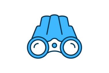 Dürbün simgesi. Arama ile ilgili simge. Web sitesi, uygulama, kullanıcı arayüzleri, yazdırılabilir vb için uygun. Düz çizgi simgesi tarzı. Basit vektör tasarımı düzenlenebilir