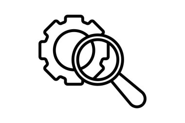 Gelişmiş Arama simgesi. Arama ile ilgili simge. Web sitesi, uygulama, kullanıcı arayüzleri, yazdırılabilir vb için uygun. çizgi simgesi tarzı. Basit vektör tasarımı düzenlenebilir