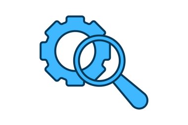 Gelişmiş Arama simgesi. Arama ile ilgili simge. Web sitesi, uygulama, kullanıcı arayüzleri, yazdırılabilir vb için uygun. Düz çizgi simgesi tarzı. Basit vektör tasarımı düzenlenebilir