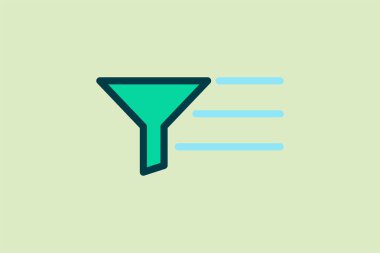 Filtre simgesi. UI elemanlarıyla ilgili simge. Web sitesi, uygulama, kullanıcı arayüzleri, öge, yazdırılabilir vb için uygun. Düz çizgi simgesi tarzı. Basit vektör tasarımı düzenlenebilir