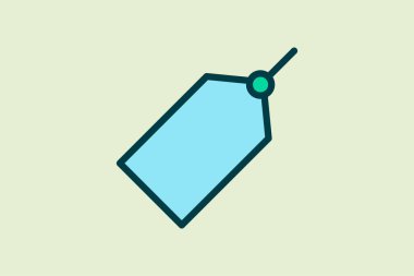 Etiket simgesi. UI elemanlarıyla ilgili simge. Web sitesi, uygulama, kullanıcı arayüzleri, öge, yazdırılabilir vb için uygun. Düz çizgi simgesi tarzı. Basit vektör tasarımı düzenlenebilir