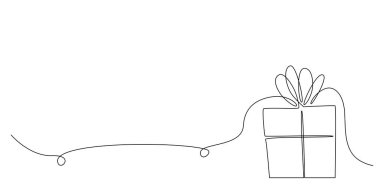 Düğün fotoğrafı kitabı ve davetiyeler için dekorasyon sürekli el çizimi öğesi hediyesi. Beyaz arka planda izole edilmiş vektör stok illüstrasyon minimalizmi tasarımı. Düzenlenebilir tek çizgi. 