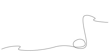 Konser, fotoğraf kitabı ve davetiyeler için dekorasyon sürekli el çizimi öğesi notası. Beyaz arka planda izole edilmiş vektör stok illüstrasyon minimalizmi tasarımı. Düzenlenebilir tek çizgi. 