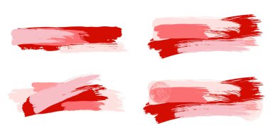 Brush stroke composition elements set. Vector stock hand draw illustration isolated on white background for design template, border and frame. 