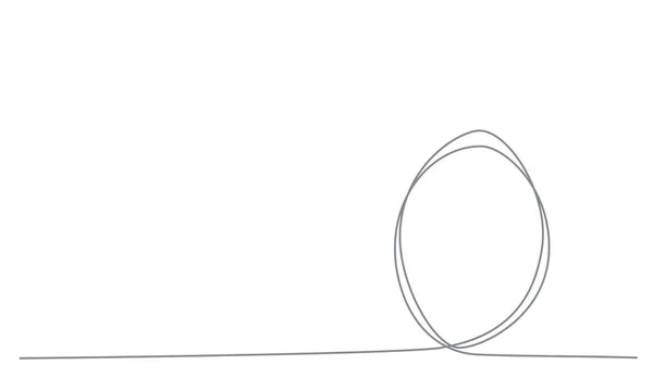 Mano Uovo Pasqua Disegna Continua Linea Illustrazione Vettoriale Isolato Sfondo — Vettoriale Stock