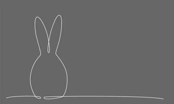 Paskalya Tavşanı Çizim Elemanına Devam Ediyor Siyah Karatahta Arka Planında — Stok Vektör