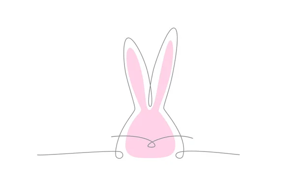 Easter Bunny Continues Line Hand Draw Element Vector Stock Illustration — 图库矢量图片