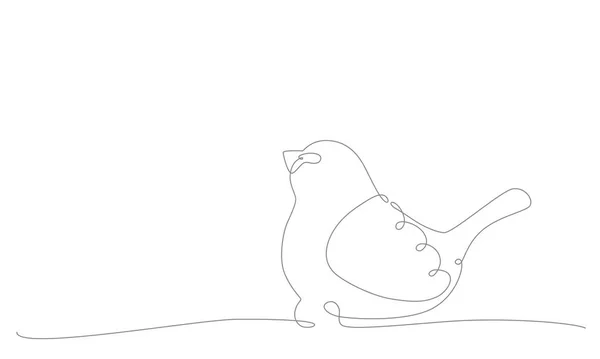 Primeiro Desenho Mão Pássaro Primavera Continua Uma Linha Ilustração Estoque — Vetor de Stock