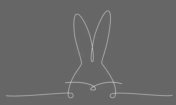Easter Bunny Continues Line Hand Draw Element Vector Stock Illustration — Archivo Imágenes Vectoriales