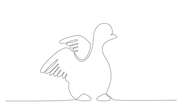 Primer Sorteo Manual Aves Primavera Continúa Una Línea Ilustración Stock — Archivo Imágenes Vectoriales