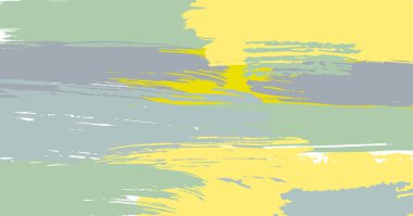 Fırça darbesi, arka planda soyut sarı ve yeşil boho renkleri çizer. Sunum, davet, sosyal medya ilkbahar ve yaz tasarımı için vektör stok illüstrasyonu. 