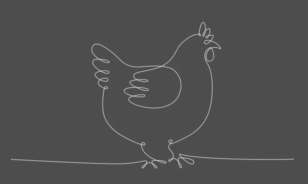 Prima Mano Uccello Primaverile Disegna Continua Una Linea Illustrazione Vettoriale — Vettoriale Stock