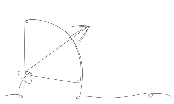 射手座黄道带星座一只手绘连续行横幅 在白色背景上孤立的矢量图 可编辑笔划行 — 图库矢量图片