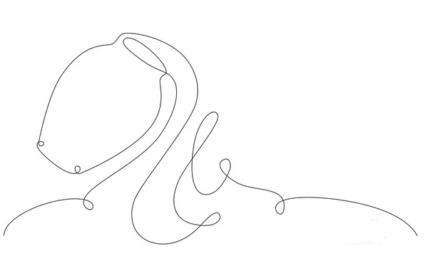 水瓶座黄道带星座一只手绘连续横幅 在白色背景上孤立的矢量图 可编辑笔划行 — 图库矢量图片