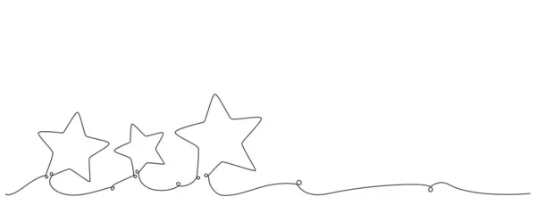 Composition Hand Drawing Continues One Single Line Stars Vector Stock — Stock Vector