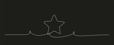 Derecelendirme yıldızı tek elle çizim çizgisi. Tasarım için izole edilmiş vektör stok illüstrasyonu üst gözden geçirme web sayfası barı, restoran, otel, oy. Düzenlenebilir vuruş. 