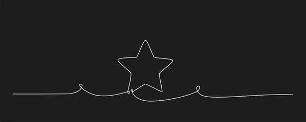 Derecelendirme Yıldızı Tek Elle Çizim Çizgisi Tasarım Için Izole Edilmiş — Stok Vektör