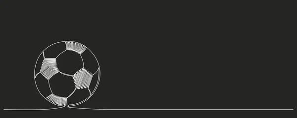 Футбольний Символ Чемпіонату Векторний Фон Продовжує Лінію Ілюстрації Ізольовано Чорному — стоковий вектор