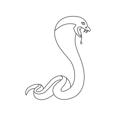 Yılan çizgisi - Çin Yeni Yıl 2025 sembolü. Tasarım şablonu dövmesi için vektör stok el çizimi ya da tebrik kartı, pankart, takvim. Düzenlenebilir vuruş.