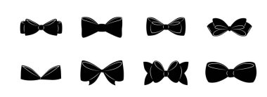 El çizimi kızlar için kurdele seti. Tasarım şablonu, düğün, Noel kartı, davetiye, satış afişi için beyaz arkaplanda izole edilmiş vektör stoku