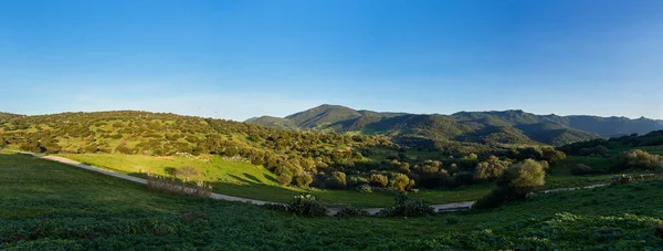 A beautiful panorama of a green valley