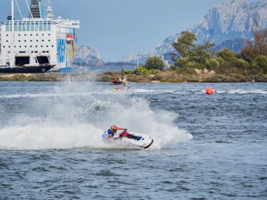 Olbia, İtalya - 16 Eylül 2022 Aquabike Dünya Şampiyonası Grand Prix İtalya