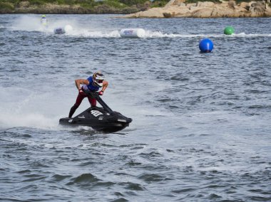 Olbia, İtalya - 16 Eylül 2022 Aquabike Dünya Şampiyonası Grand Prix İtalya