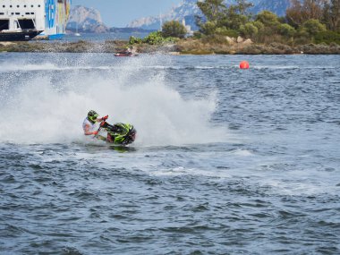 Olbia, İtalya - 16 Eylül 2022 Aquabike Dünya Şampiyonası Grand Prix İtalya