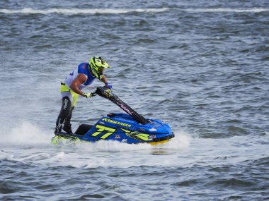 Olbia, İtalya - 16 Eylül 2022 Aquabike Dünya Şampiyonası Grand Prix İtalya