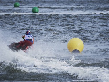 Olbia, İtalya - 16 Eylül 2022 Aquabike Dünya Şampiyonası Grand Prix İtalya