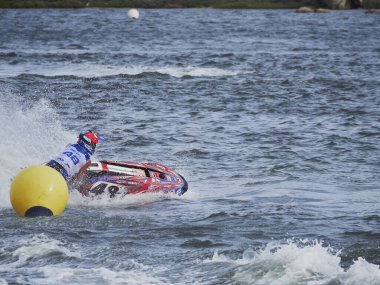 Olbia, İtalya - 16 Eylül 2022 Aquabike Dünya Şampiyonası Grand Prix İtalya