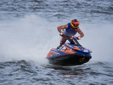 Olbia, İtalya - 16 Eylül 2022 Aquabike Dünya Şampiyonası Grand Prix İtalya